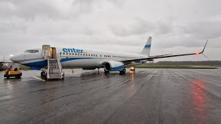 Enter Air Boeing 737-800 approach/landing to Pori (POR/EFPO), runway 12