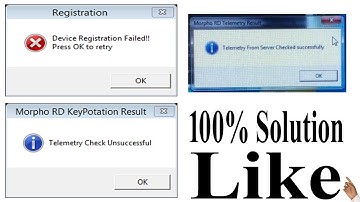 Device Registration Failed !! Press OK to retry || Telemetry Check Unsuccessful In Moprho Biometric