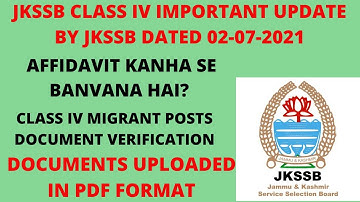 JKSSB Class IV Important Update| Document Verification| Migrant Candidates| #UpdateOlogy
