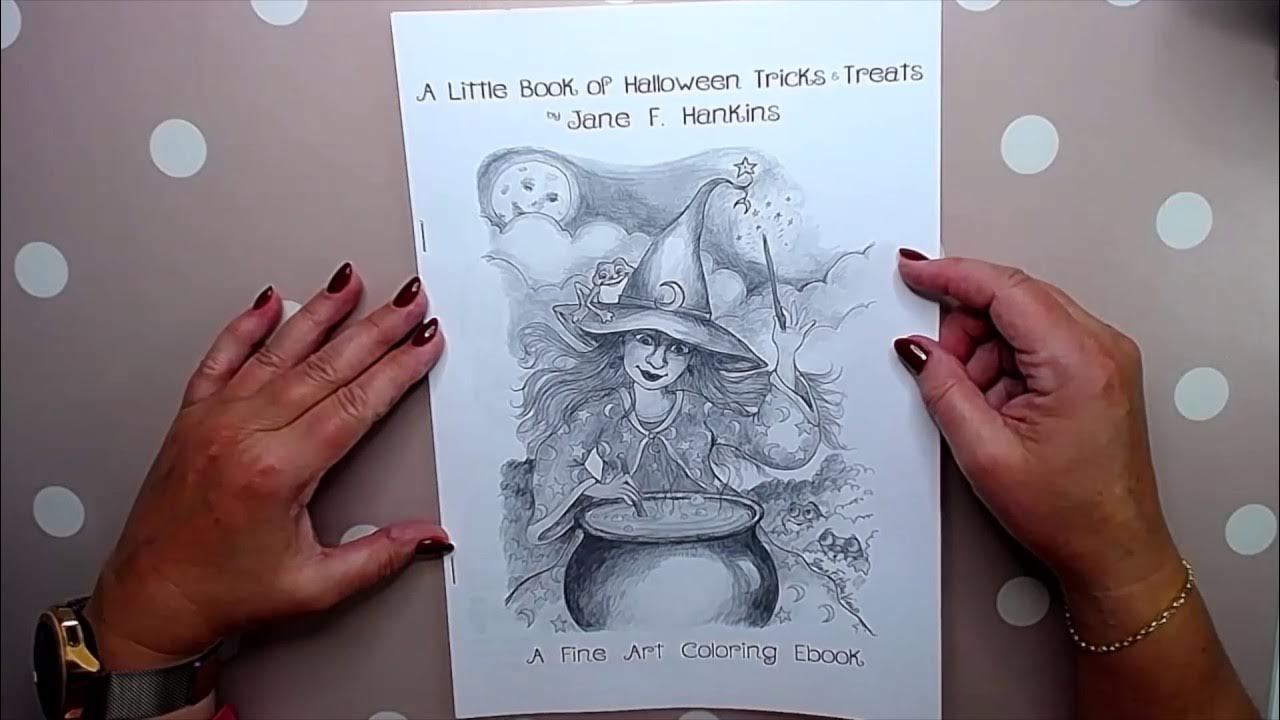 Fip Trough adult coloring book " A Little Book Of Halloween" by Jane F