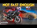 1500hp nissan gtr tried to race my ninja h2