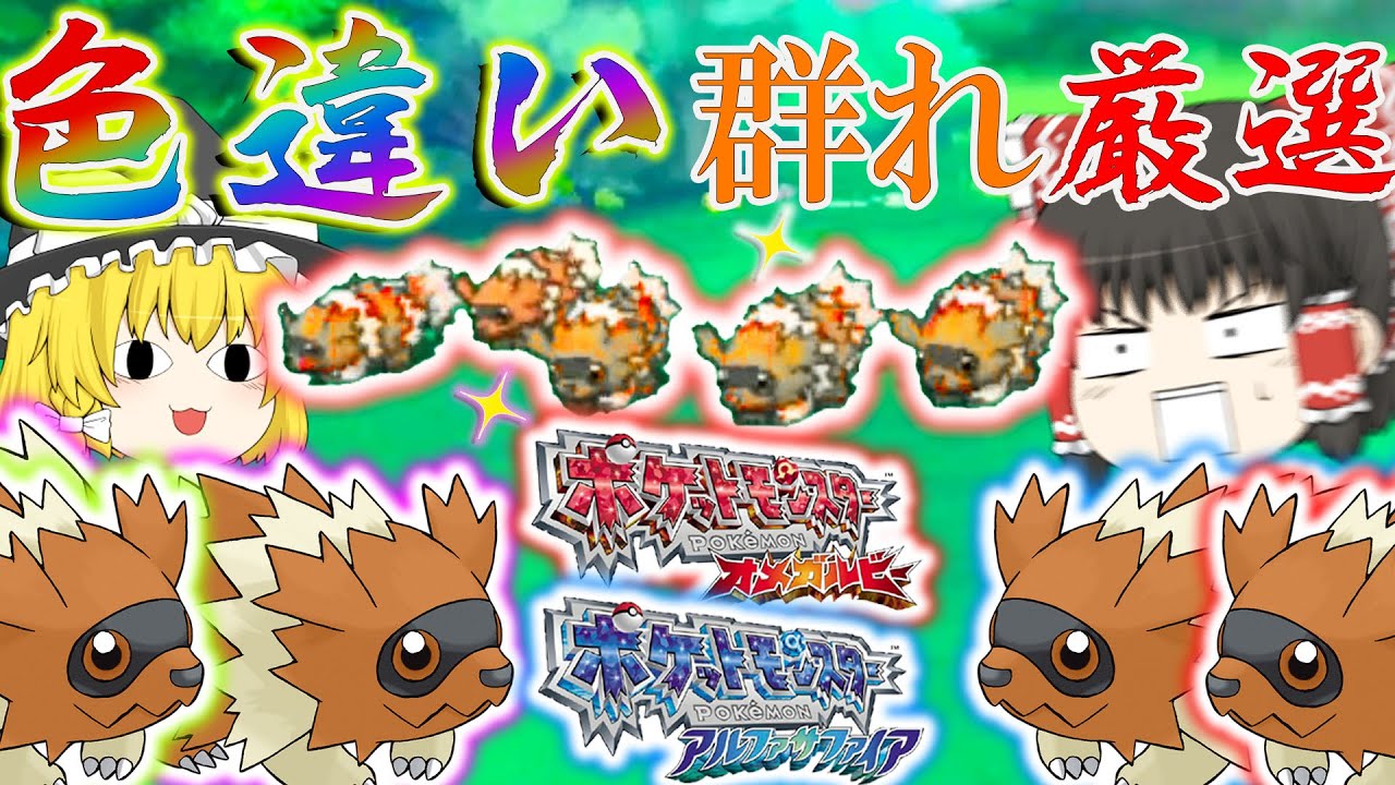 ポケモン】5体同時色違いジグザグマ？！ORASの群れ色違い厳選が