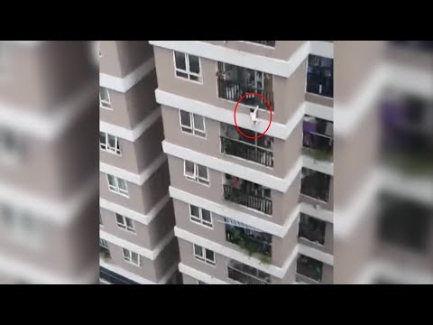 Driver hailed hero after saving falling baby / Người đàn ông cứu bé 3 tuổi rơi từ tầng 13 chung cư