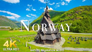 FLYING OVER Norway 4K VIDEO UHD - Relaxing Music Along With Beautiful Nature Videos | 4K VIDEO 60PFS