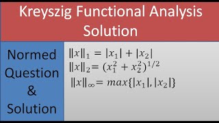 Functional analysis | Functional analysis by Kreyszig | Functional analysis solution | Normed spaces