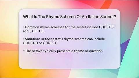 What Is The Rhyme Scheme Of An Italian Sonnet? - Tales And Texts