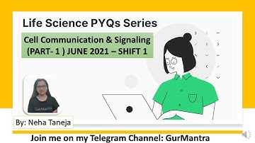 Solved CSIR NET QUESTIONS ON CELL COMMUNICATION & SIGNALING | CSIR NET JUNE 2021| SHIFT-1| PART-1|
