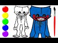 How To Draw Huggy Wuggy | Drawing and Coloring Huggy Wuggy | Drawings for Kids