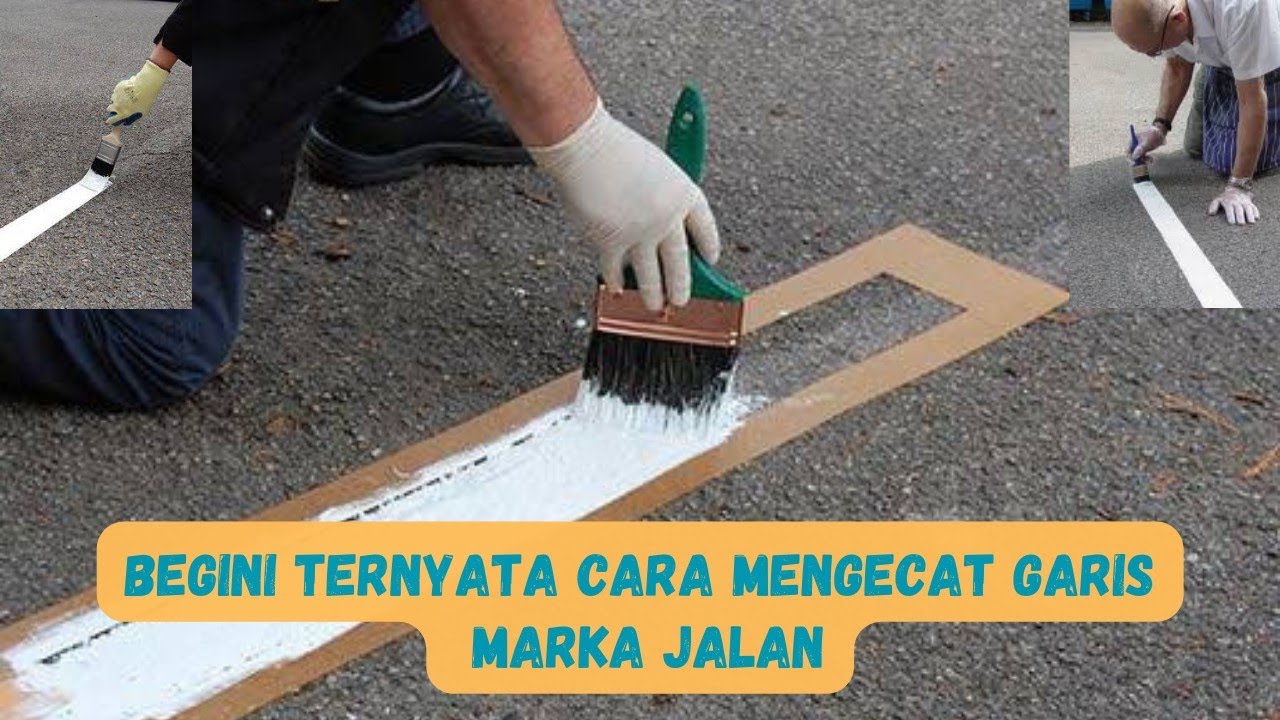 Cara mengecat marka jalan || Cara membuat marka jalan manual