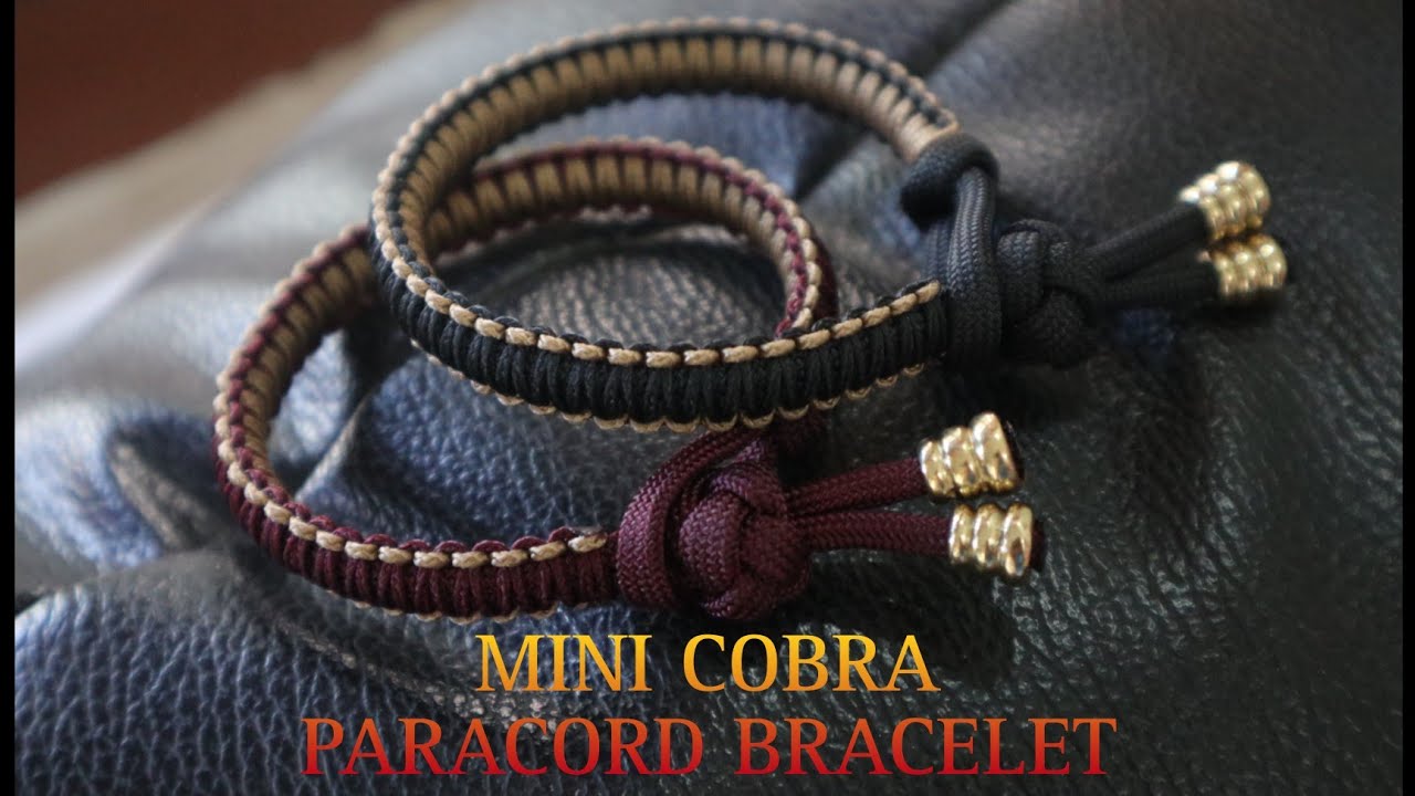 HOW TO MAKE MINI COBRA KNOT PARACORD BRACELET, EASY PARACORD