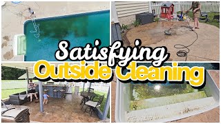 INSANELY SATISFYING Summer Clean With Me 2023 Complete Disaster Pool Cleaning Outside Cleaning