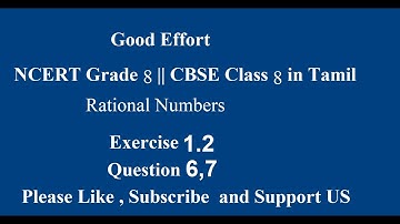NCERT Grade 8 || CBSE Class 8 - Rational Numbers Exercise 1.2 Question # 6,7 in Tamil