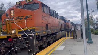 Up Close With The BNSF TRAIN At Mukilteo Train Station! Almost Missed The Second BNSF TRAIN 😅