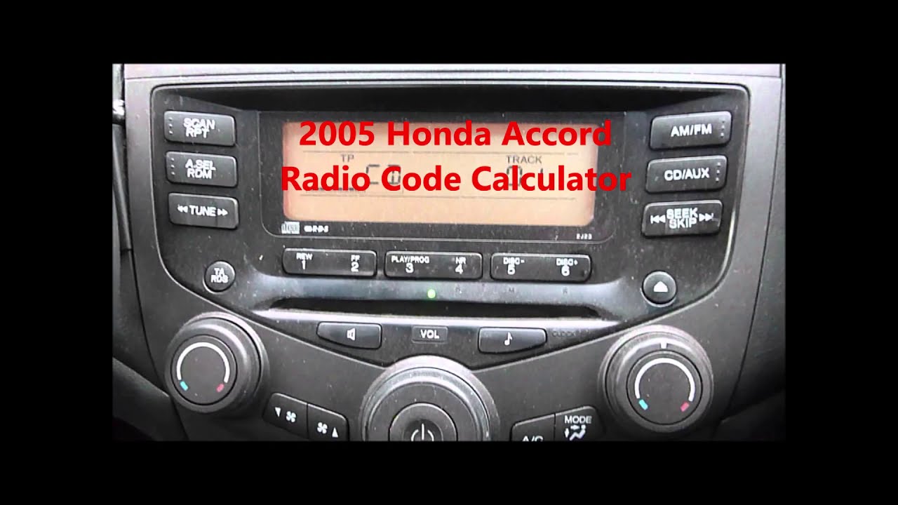 2005 Honda Accord Radio Code Calculating Method For Free - YouTube