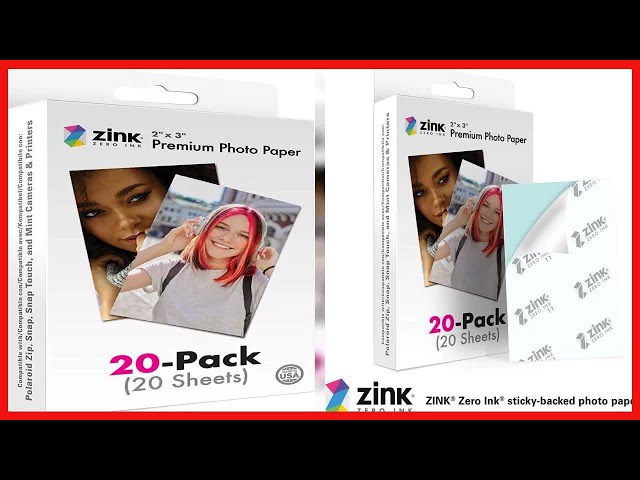 Zink Photo Paper 2x3 (20 Pack), Compatible with Snap Touch, Zip & Mint  Cameras