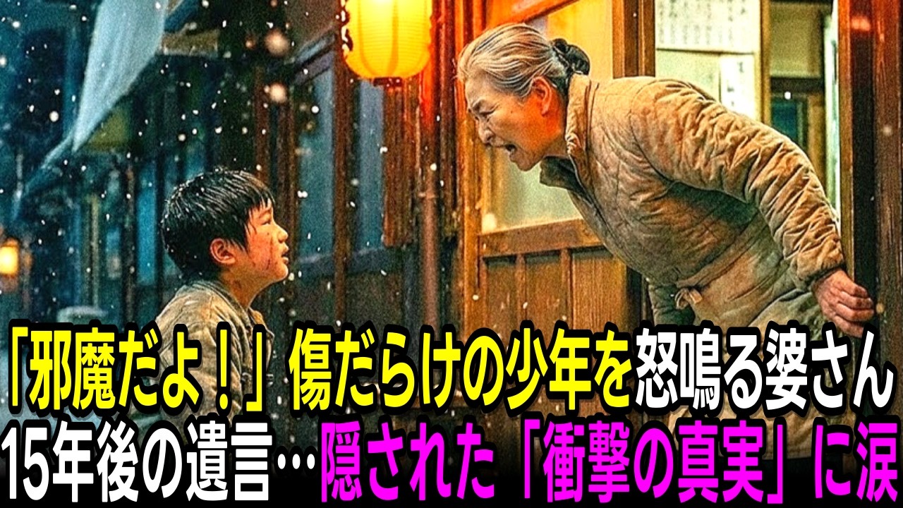大雪の夜、傷だらけの少年を「邪魔だ」と店に入れたおかず屋の婆さん → 15年後、彼女が遺した「衝撃の遺言」に涙腺崩壊【感動する話】