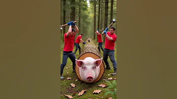 Rescue Pig From Giant Log Animals Funny Shorts 