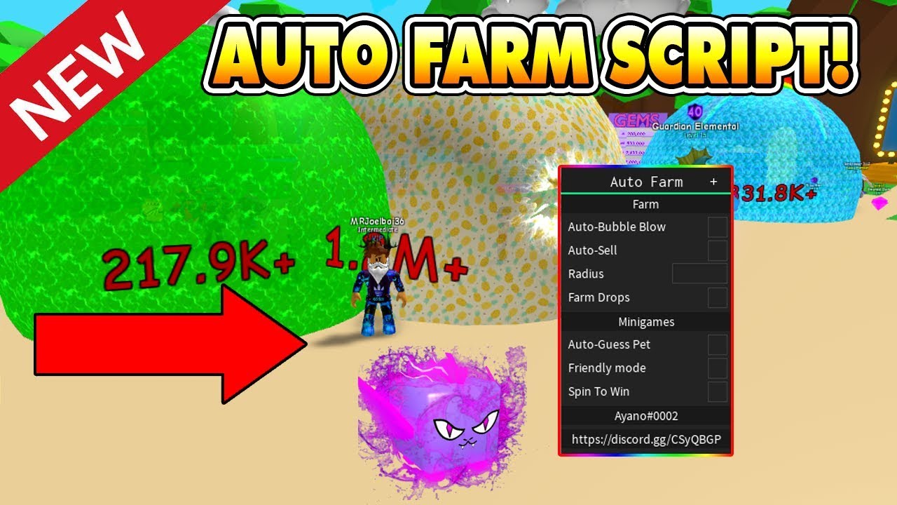 New Auto Farm Script For Bubble Gum Simulator New Script