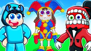 Building POMNI and CAINE in Roblox! The Amazing Digital Circus With Crazy Fan Girl!