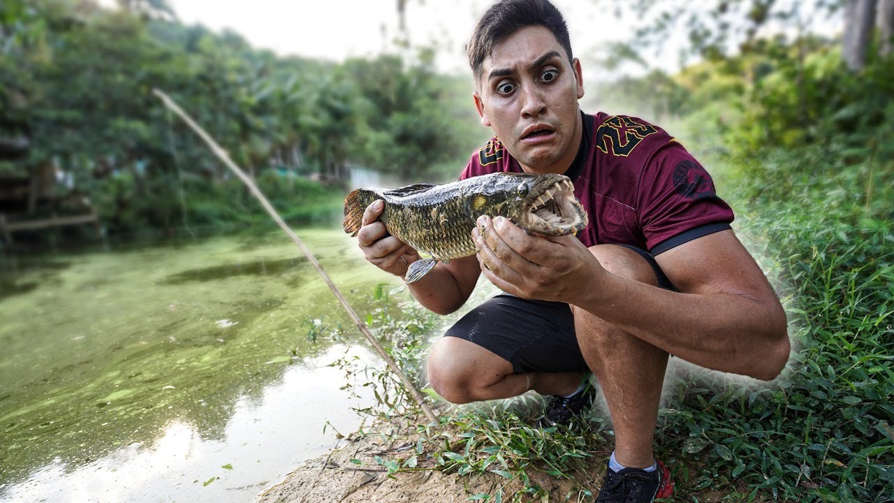 PESQUEI UM PEIXE ASSUSTADOR NO LAGO