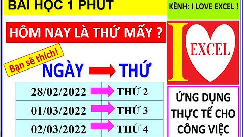 CHUYỂN NGÀY SANG THỨ - HÀM CHOOSE & HÀM WEEKDAY - ILOVEEXCEL!