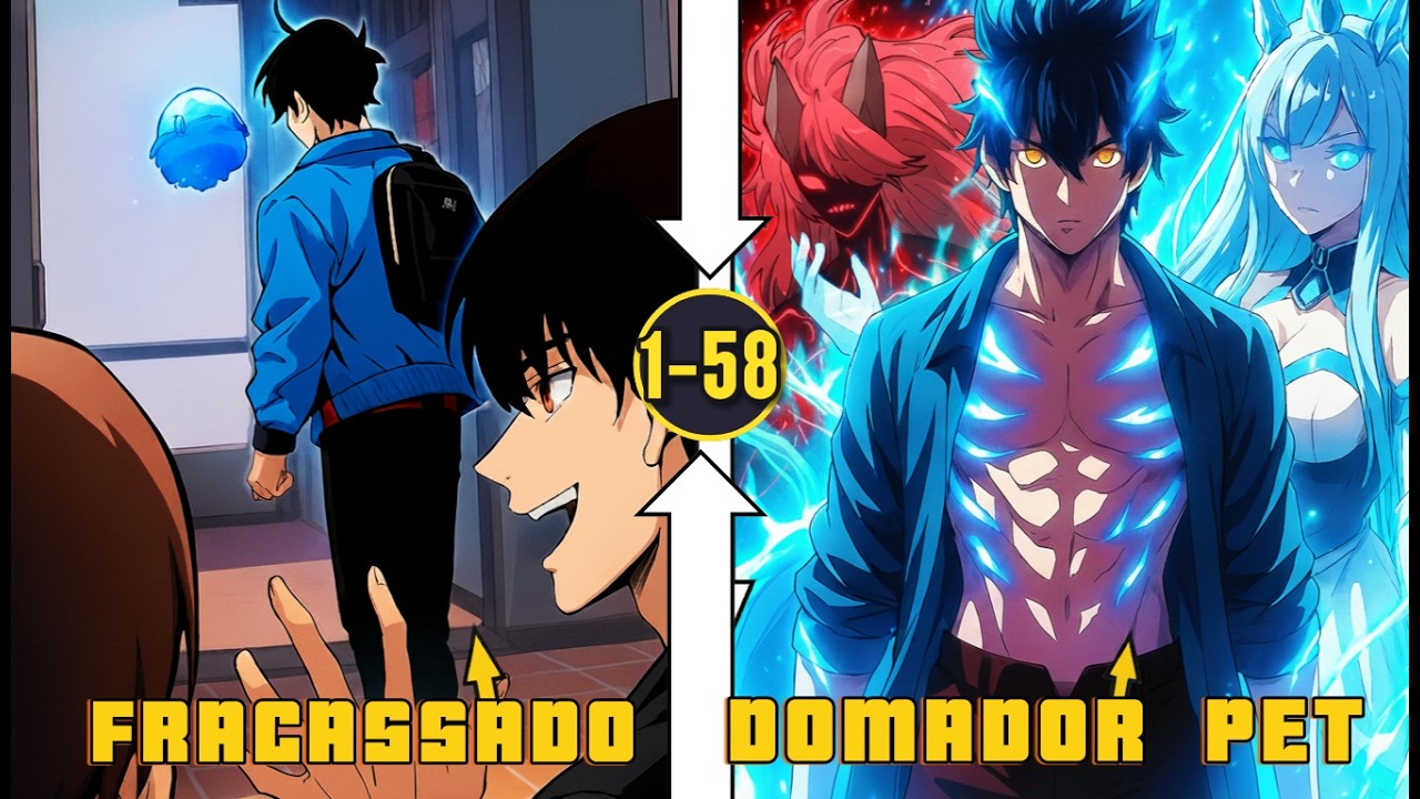 (1-58)ele foi TELEPORTADO para ISEKAI com PET FRACO mas ela é uma WAIFU RANK SS DIVINO-Manhwa Recap