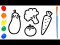 How to Draw and Color Vegetables Step by Step / Как Нарисовать Овощи Рисуем и Раскрашиваем с Детьми