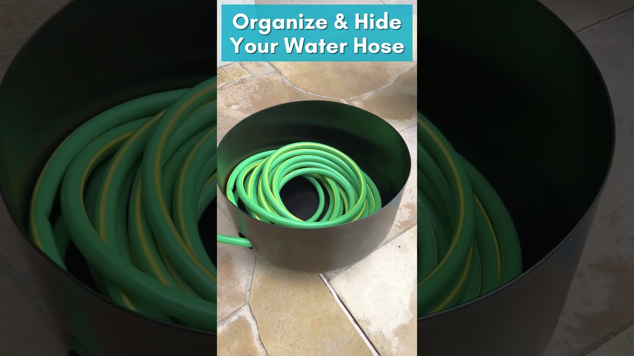 Footed Hose Pot for Outside | Organize & Hide Your Water Hose  
