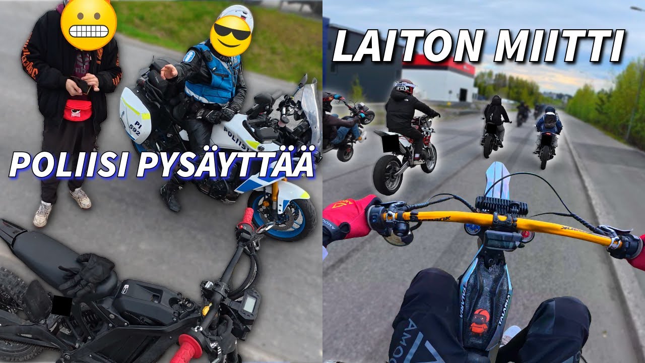 menin LAITTOMAAN mopomiittiin ja POLIISI pysäytti !!