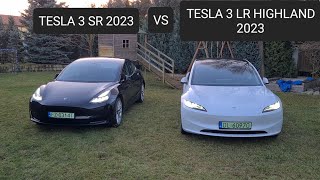 Tesla 3 Standard Range 2023 VS Tesla 3 Highland Long Range 2023