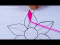 Hand Embroidery Creative Work New Fly Stitch Fancy Flower Design Needle Work Idea With Easy Sewing