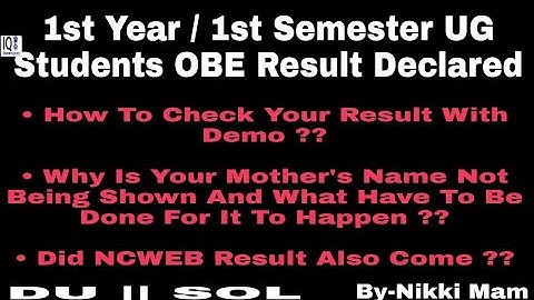 1st Year / 1st Semester UG Students OBE Result Declared.DU || SOL.How To Check Your Result With Demo