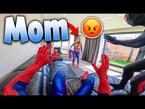 TOP 5 BEST MIX SPIDER-MAN Bros & LITTLE-SPIDEY ESCAPING ANGRY SPIDER-MOM! (Funny Comedy POV)