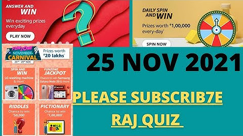 Amazon November Funzone Carnival Quiz Answers Today |25 Nov 2021|