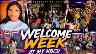 WELCOME WEEK AT MY HBCU 💜💛 | Freshman Year @ Benedict College 🐯🎉 Parties, Strolling + Campus Life!