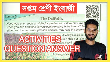 Class 7 English Lesson 5 Question Answer Assam // The Daffodils Poetry All Answer Class 7 English