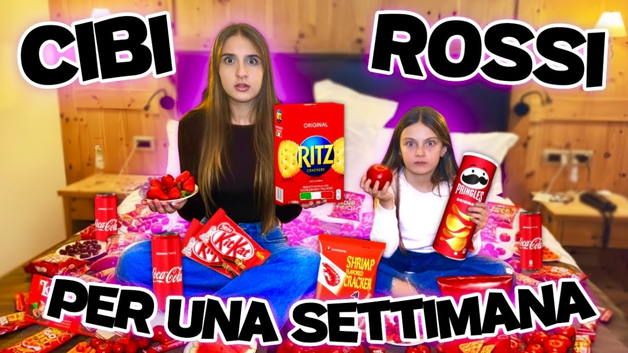 MANGIO per UNA SETTIMANA SOLO CIBI ROSSI 🍷🍓🍒🌶️