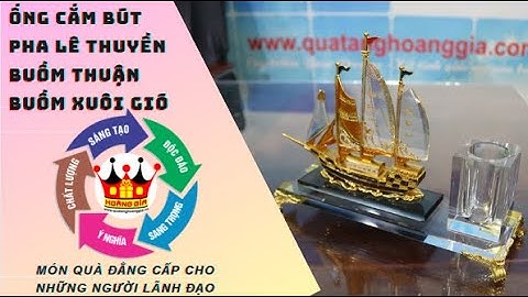 Ống Cắm Bút Pha Lê Thuyền Buồm Thuận Buồm Xuôi Gió Mạ Vàng Sang Trọng