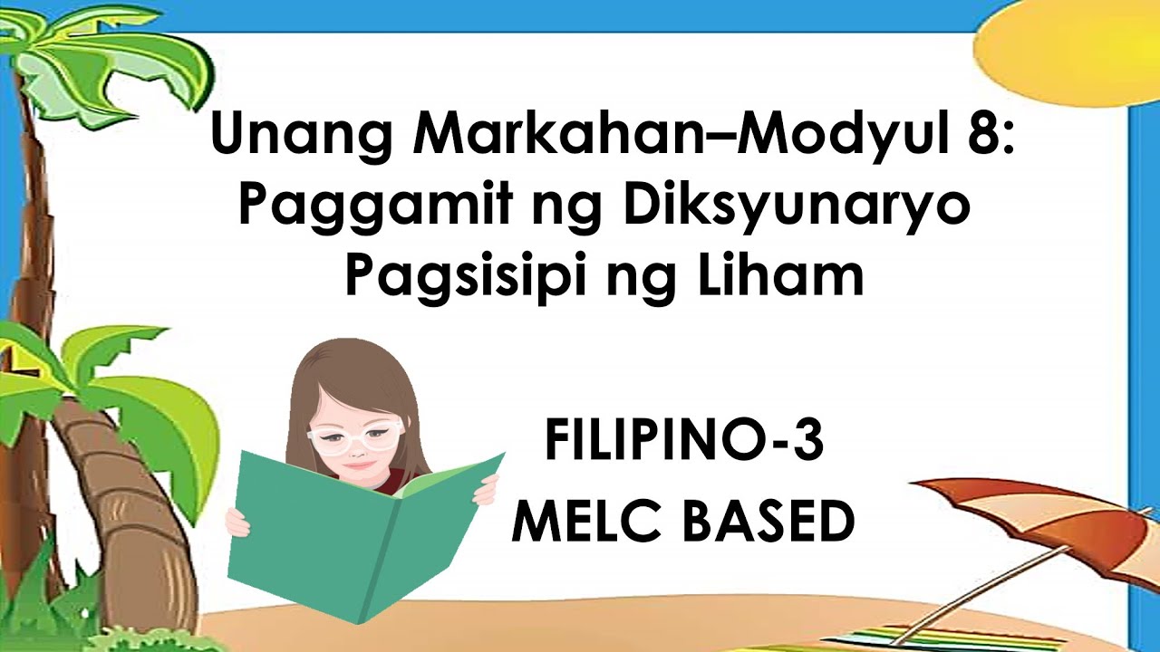 Work Sheets In Filipino Tungkol Sa Paggamit Ng Diksyunaryo