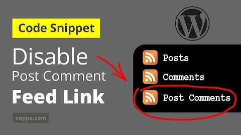 Disable "Post Comments RSS Link" — WordPress code snippet
