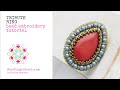 BEADINGSCHOOL by Erika: Tribute ring bead embroidery tutorial with handmade cabochon and Czech beads
