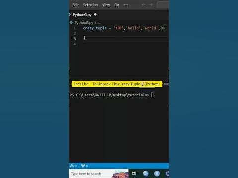 Unpacking Crazy Tuple Using Single asterisk #pythonprogramming - YouTube