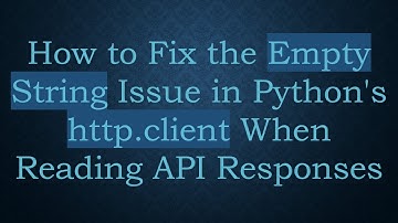 How to Fix the Empty String Issue in Python