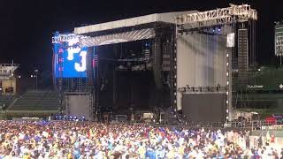 Pearl Jam coming on stage after rain delay - Wrigley Field - 08/20/2018