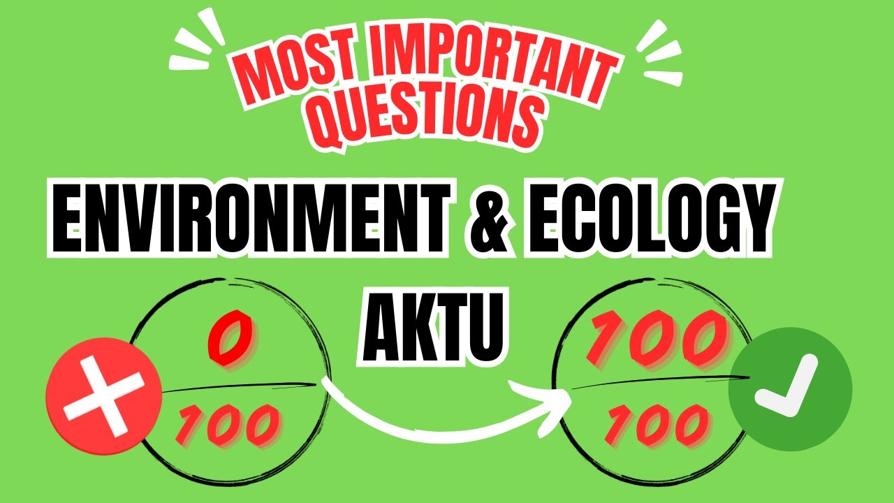 EVS Important Questions aktu | Environment and Ecology | AKTU 2025 ...
