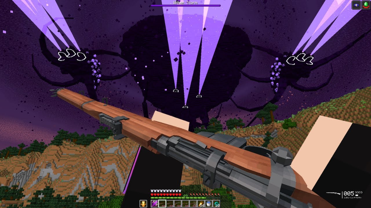 DESTROYING WITHER STORM USING WORLD WAR I WEAPONS IN MINECRAFT!