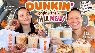 🍂🎃 TRYING DUNKIN’S FALL MENU! | Pumpkin Everything ☕️🍩 🎃🍂 | Haley WC