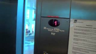 HUGE! 2000 ESD hydraulic elevator, mod by ThyssenKrupp @ Kastrup airport, to c and d gates, Denmark.