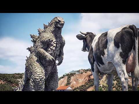 Godzilla Defeats Giant New Zealand Cow - Watch What Happens Next