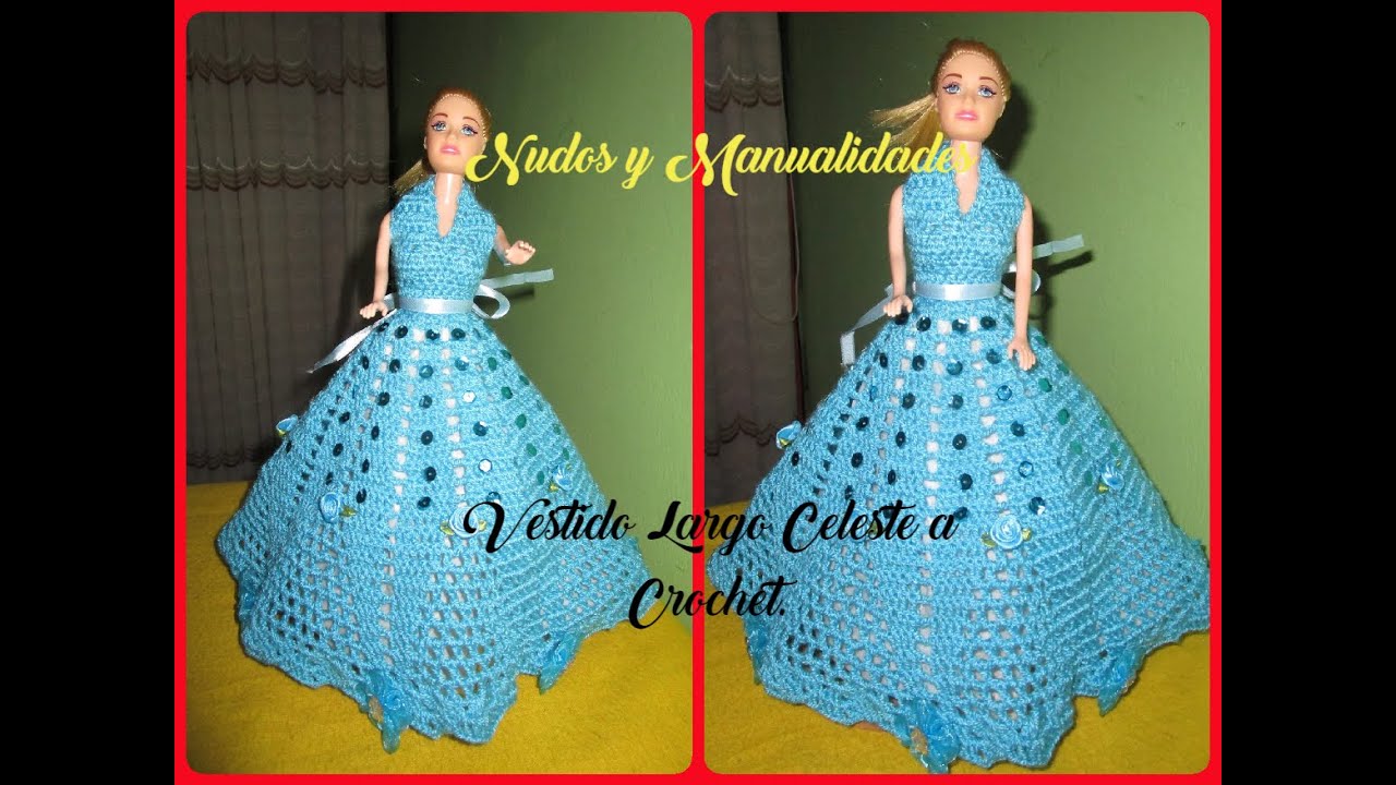 Vestido De Fiesta Tejido a Crochet.